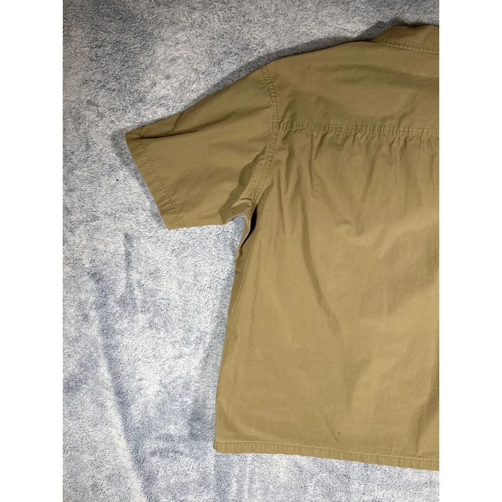 HM Relaxed Fit Short Sleeve Button Down Shirt Mens‎ XXL Tan Cotton P/N 1048599 5